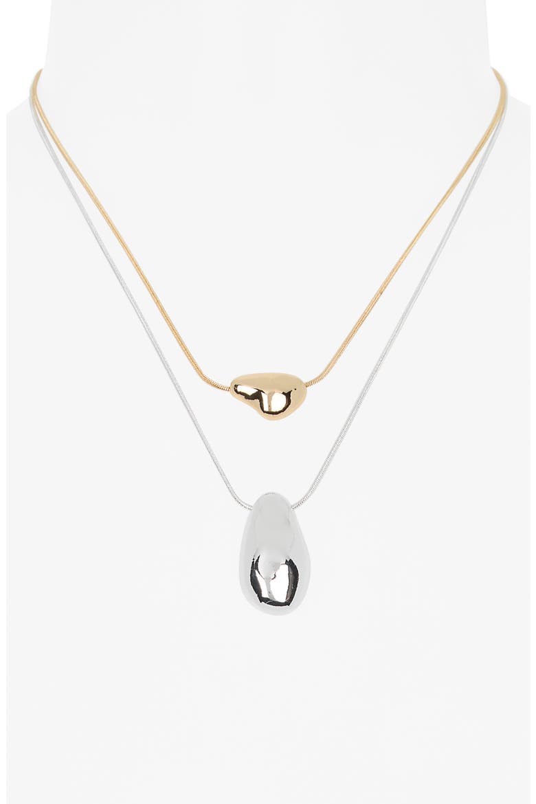 Two-Tone Layered Pendant Necklace, Alternate, color, GOLD- SILVER