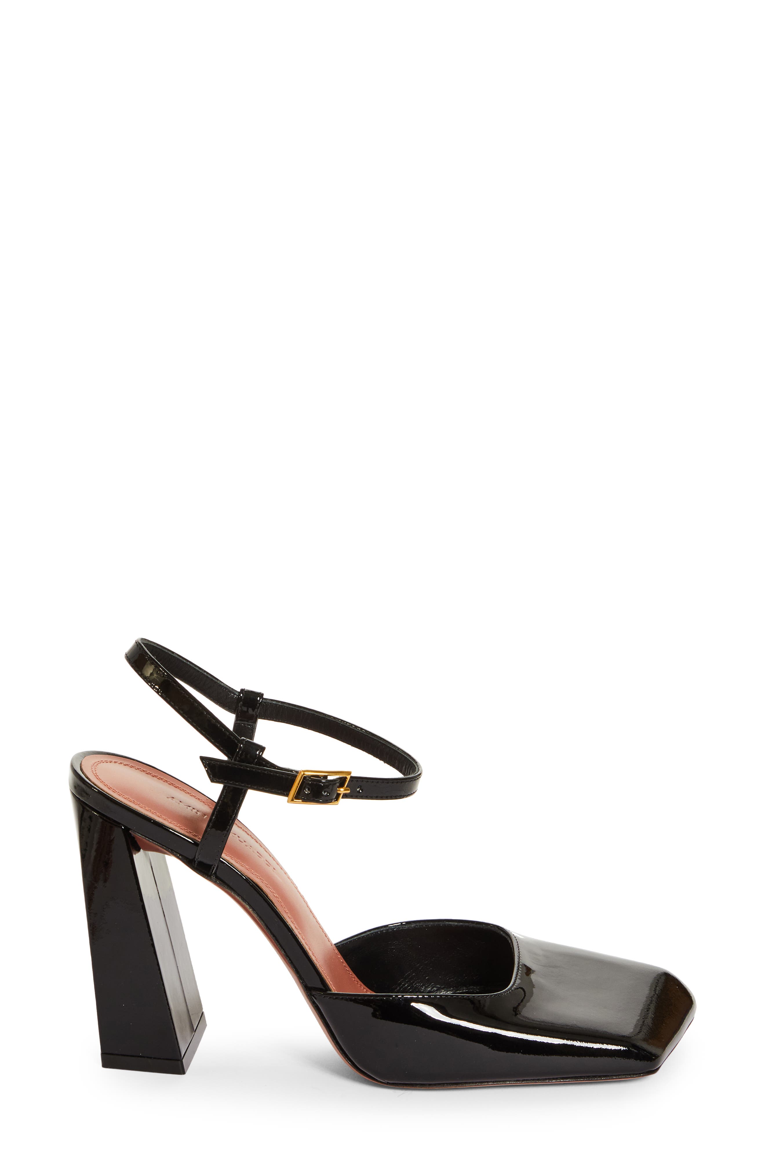 Block Heel Ankle Strap Sandal, Alternate, color, PATENT BLACK