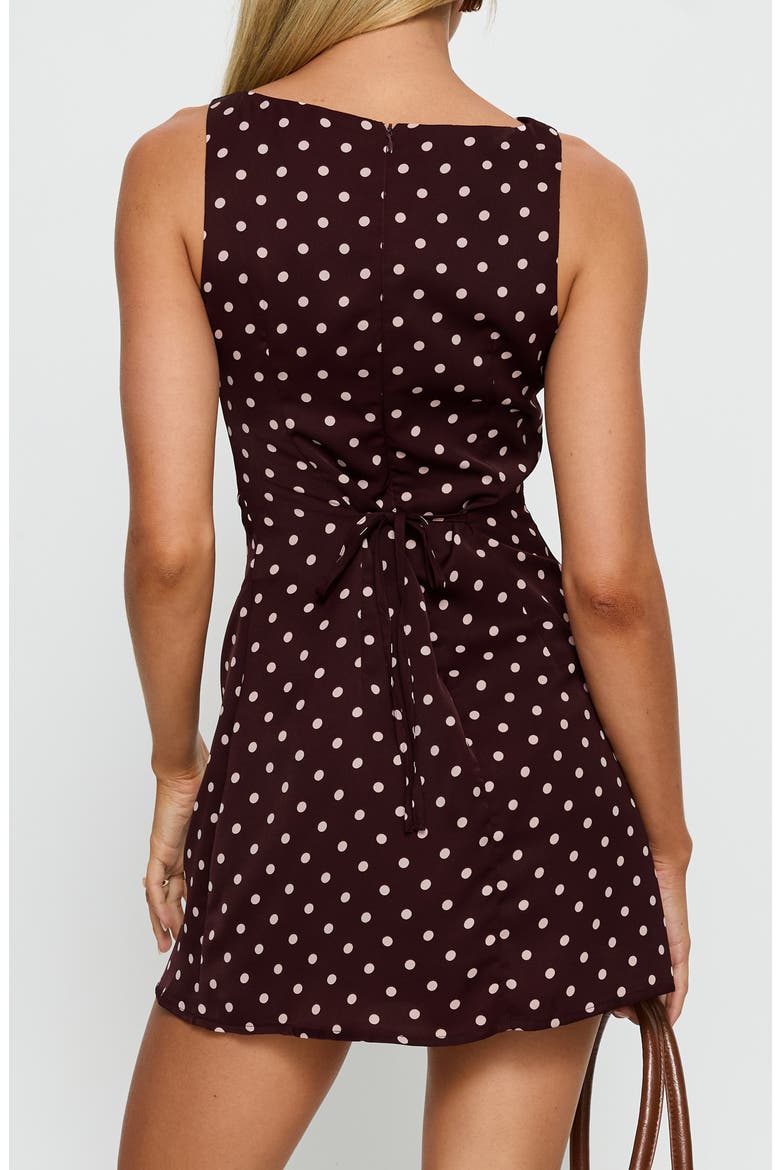 Kherin Polka Dot Skirted Romper, Alternate, color, WINE POLKA