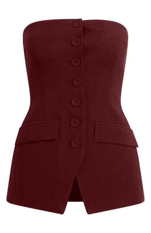 Favorite Daughter Phoebe The Dream Bustier Top In Burgundy