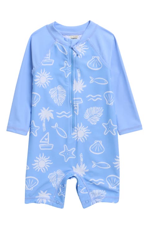 Seaside Long Sleeve One-Piece Rashguard (Baby)