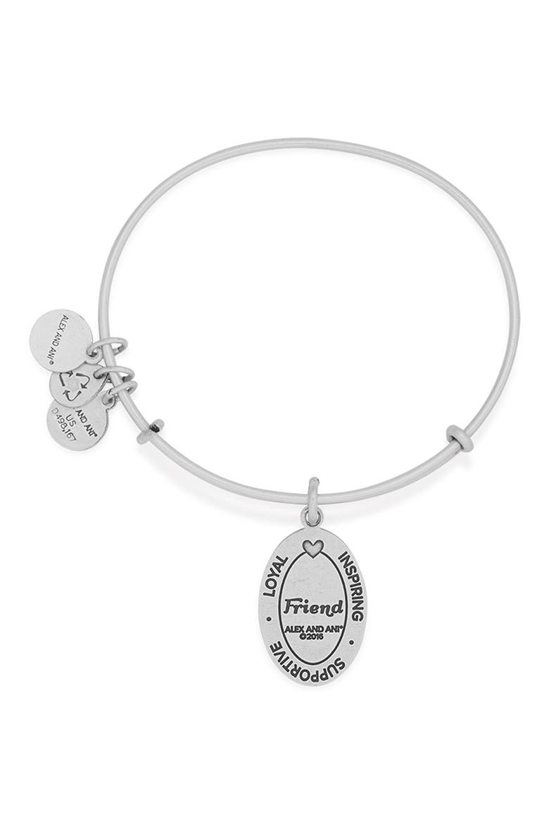 'I Love You Friend' Expandable Wire Bangle, Alternate, color, SILVER