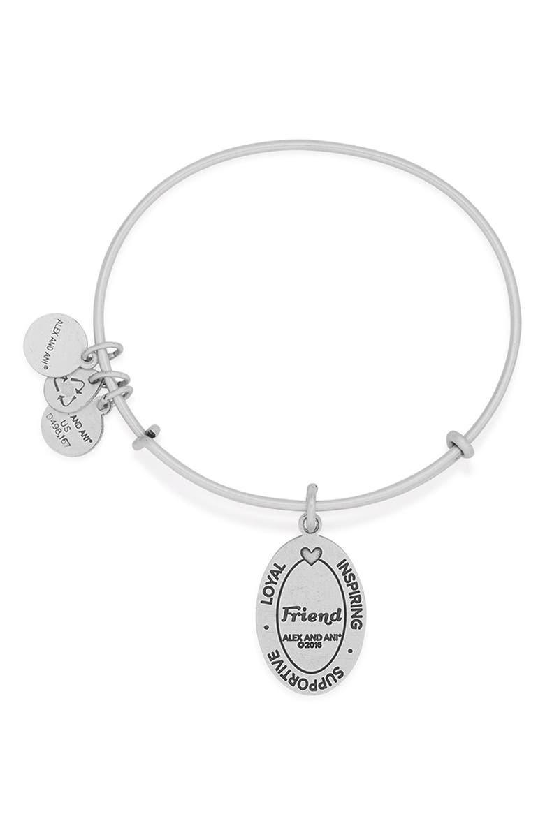 Alex and Ani 'I Love You Friend' Expandable Wire Bangle, Alternate, color,