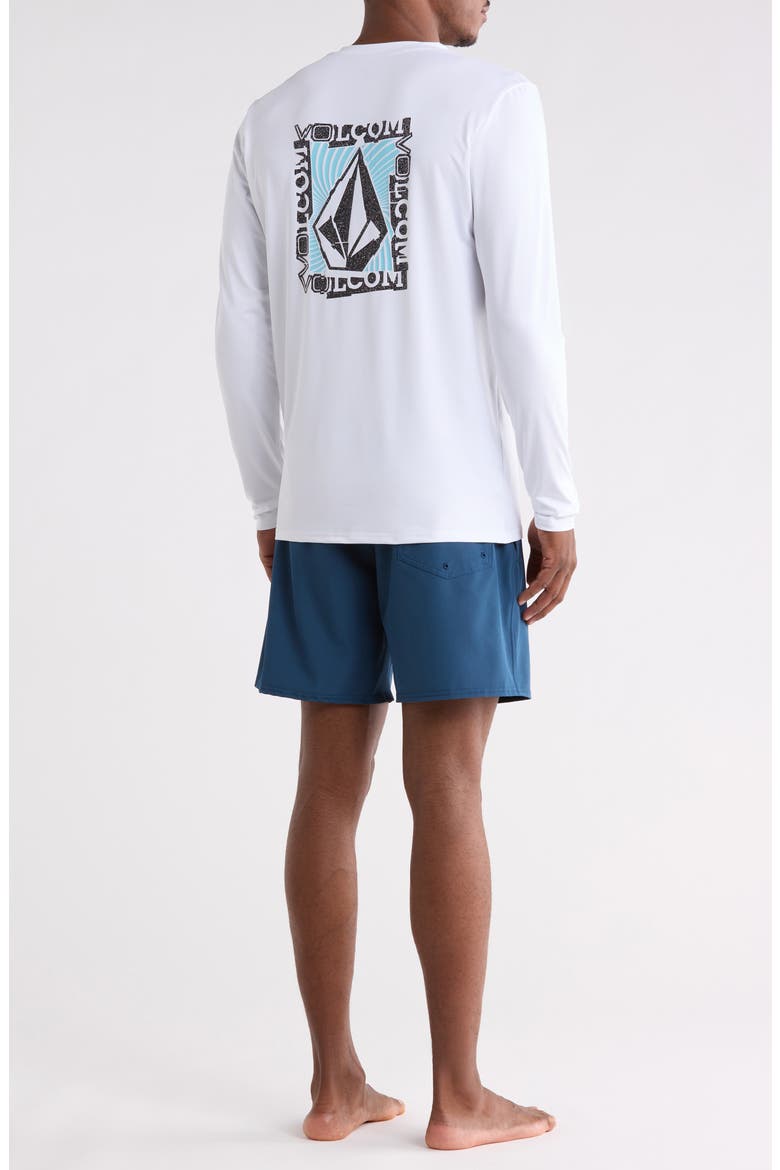 Rashguard Top & Swim Shorts Set, Alternate, color, WHITE