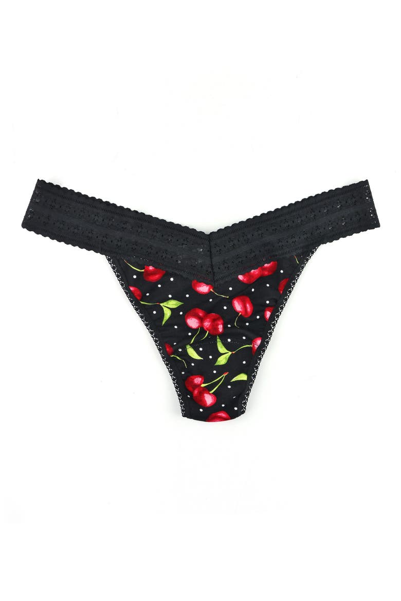 Indigo Stripe DreamEase Original Rise Thong, Main, color, CHERRY BOMB