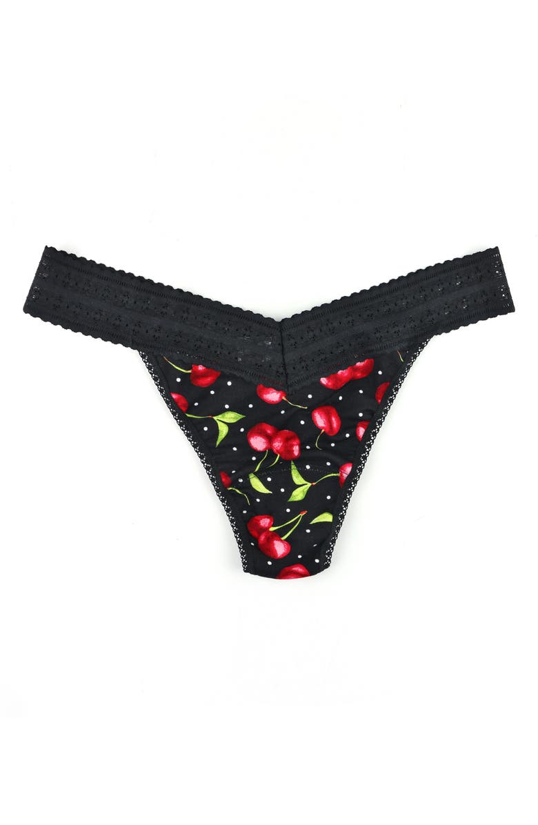 Hanky Panky Indigo Stripe DreamEase Original Rise Thong, Main, color, Cherry Bomb