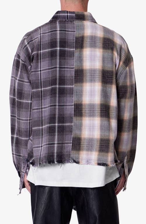 Mnml Mixed Flannel Button-up Shirt In Brown
