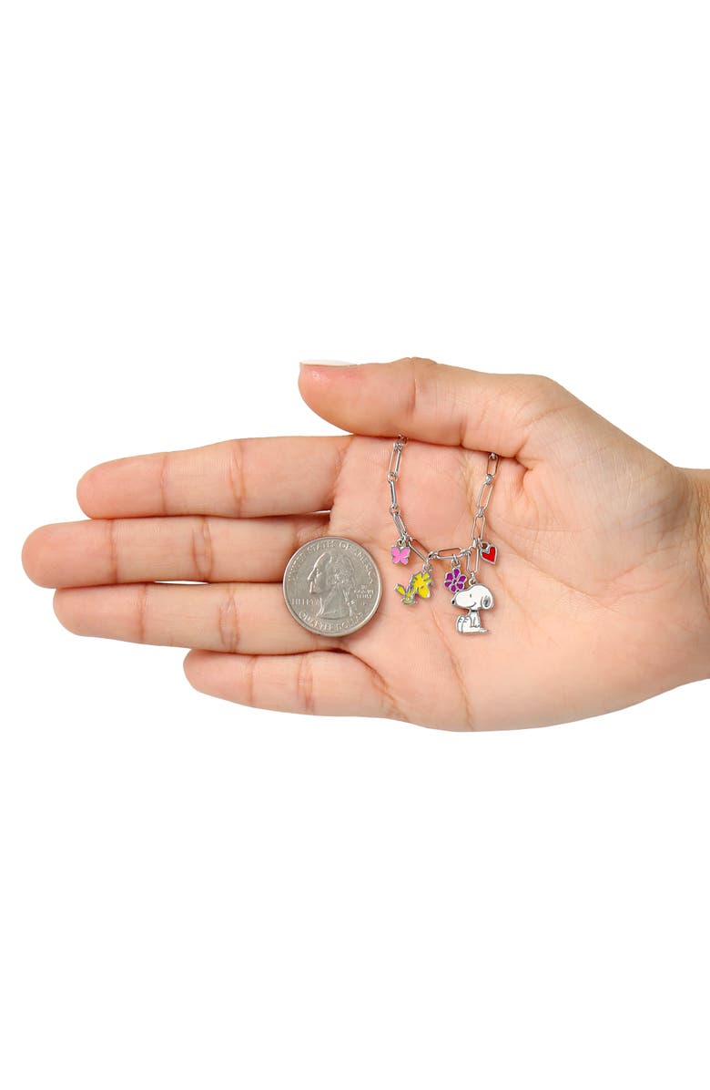 PEANUTS Snoopy Enamel Charm Woodstock Bracelet, Alternate, color, Silver