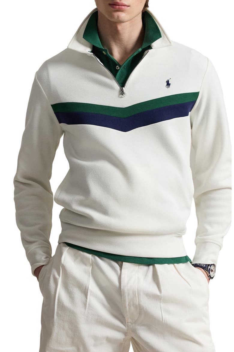 Double Knit Quarter Zip Sweatshirt, Main, color, WHITE