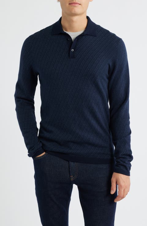 Borja Cotton & Cashmere Long Sleeve Polo