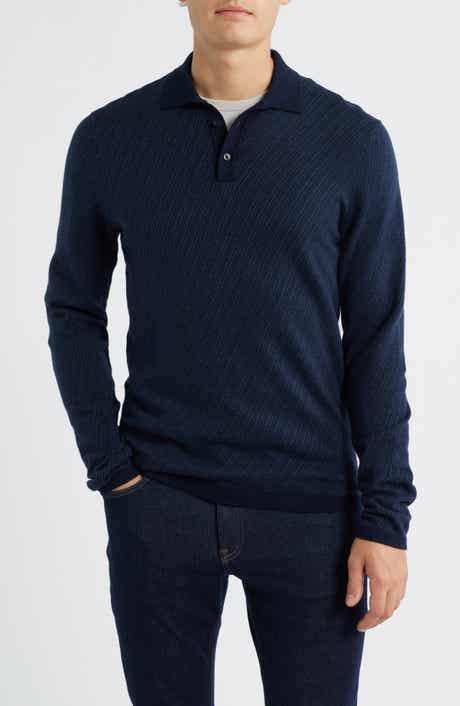 Robert Barakett Borja Cotton & Cashmere Long Sleeve Polo