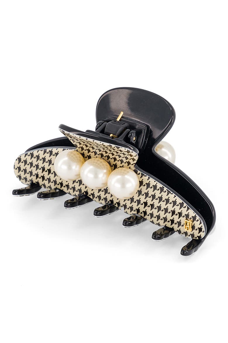 Medium Faux Pearl Hair Clip, Alternate, color, IVORY MULTI