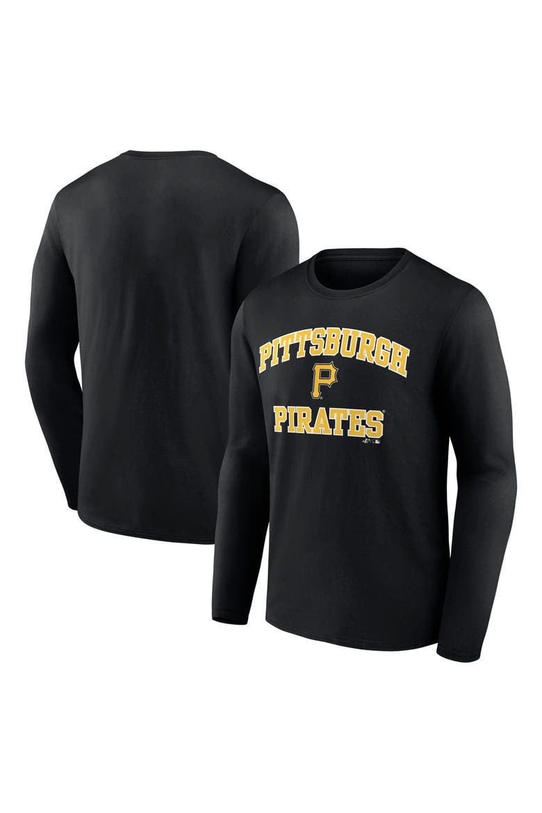Men's Logo Athletic Black Pittsburgh Pirates Heart & Soul Long Sleeve T-Shirt, Main, color, Black