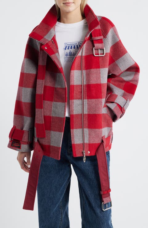 Polly Water Resistant Buffalo Check Wool Blend Jacket