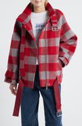 Damson Madder Polly Water Resistant Buffalo Check Wool Blend Jacket
