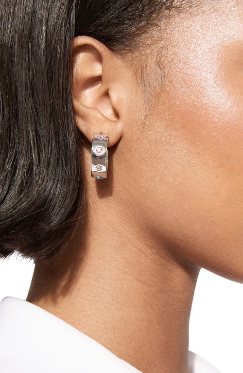 Kurt Geiger London Evil Eye Chunky Hoop Earrings In Metallic