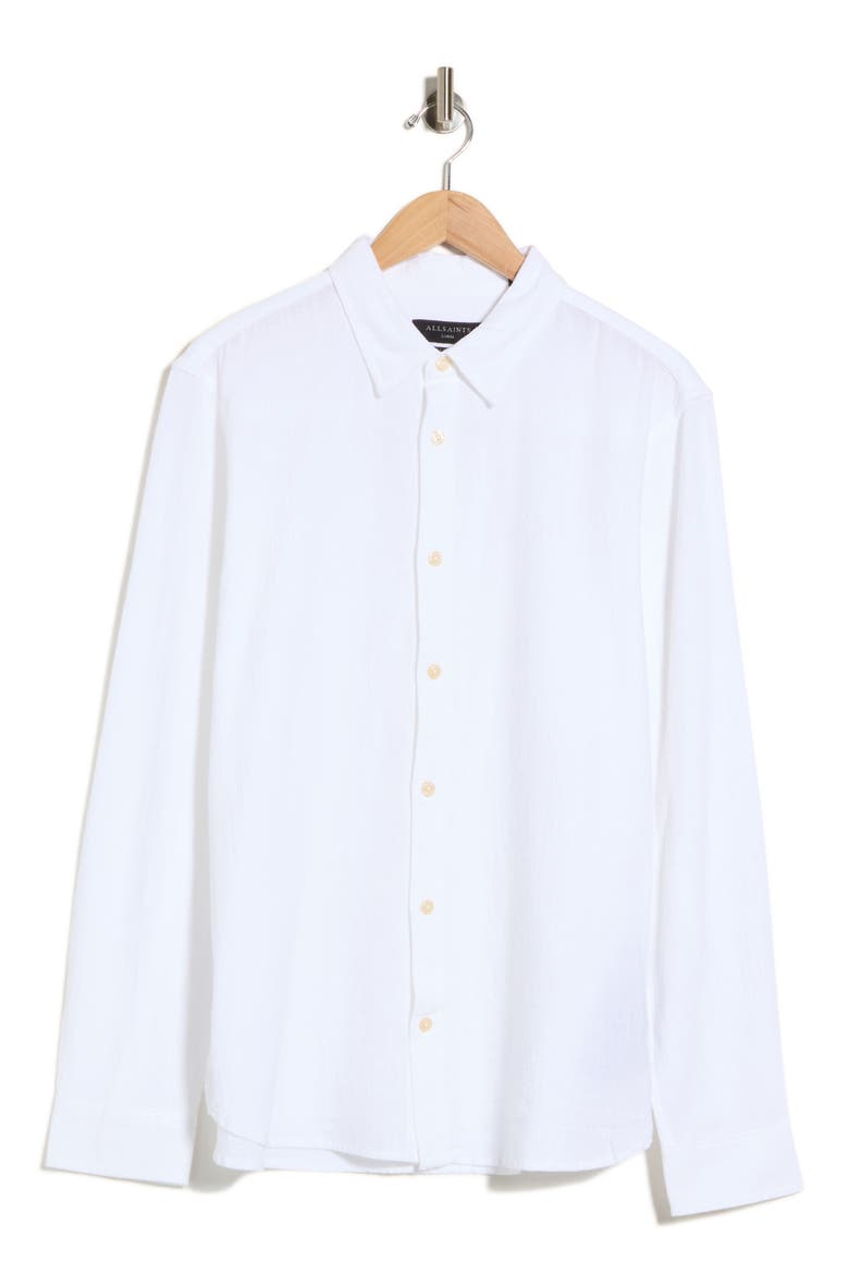 Barre Slim Fit Long Sleeve Shirt, Main, color, OPTIC WHITE