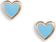 Anzie Blue Heart Stud Earrings