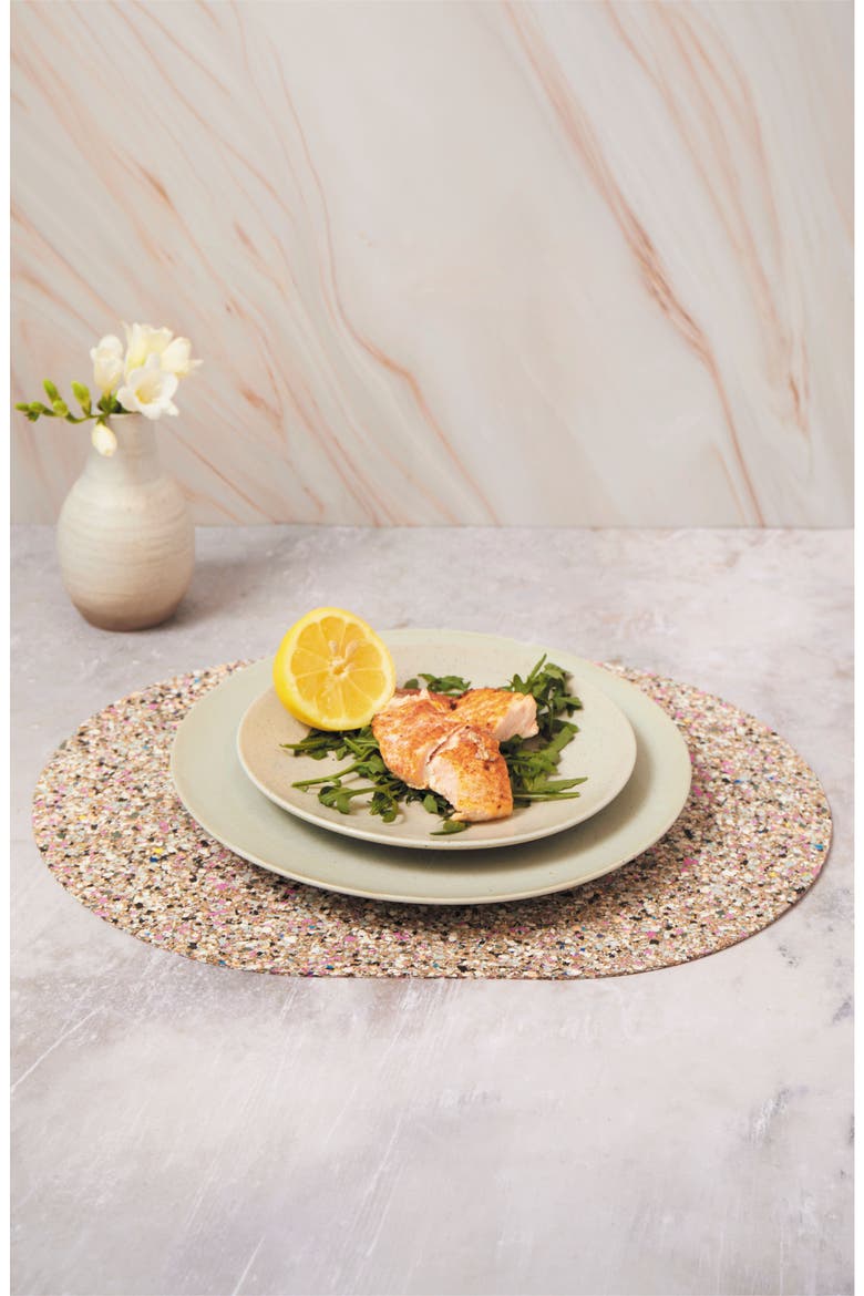 Beach Clean Oval Placemats Set of 6, Alternate, color, Natural Cork