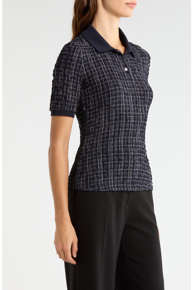 Benedetta Plaid Polo, Alternate, color, NAVY WHITE MULTI