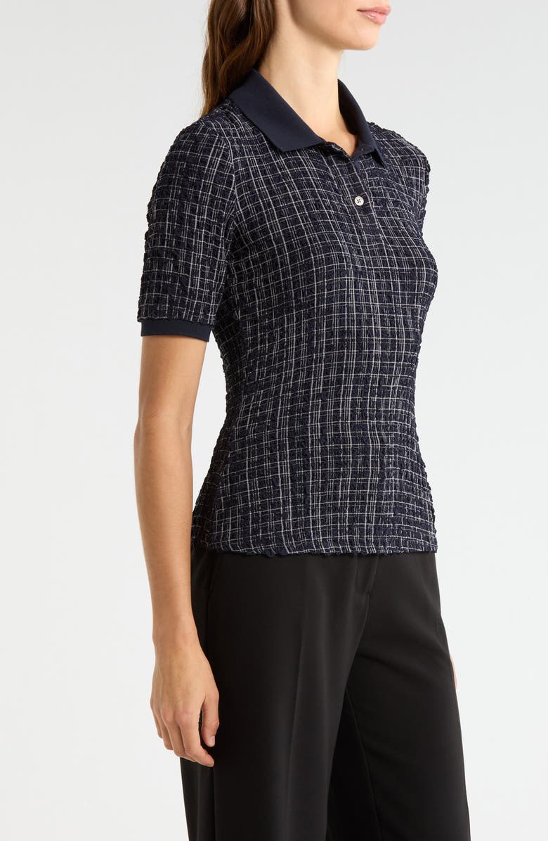 Veronica Beard Benedetta Plaid Polo, Alternate, color, Navy White Multi