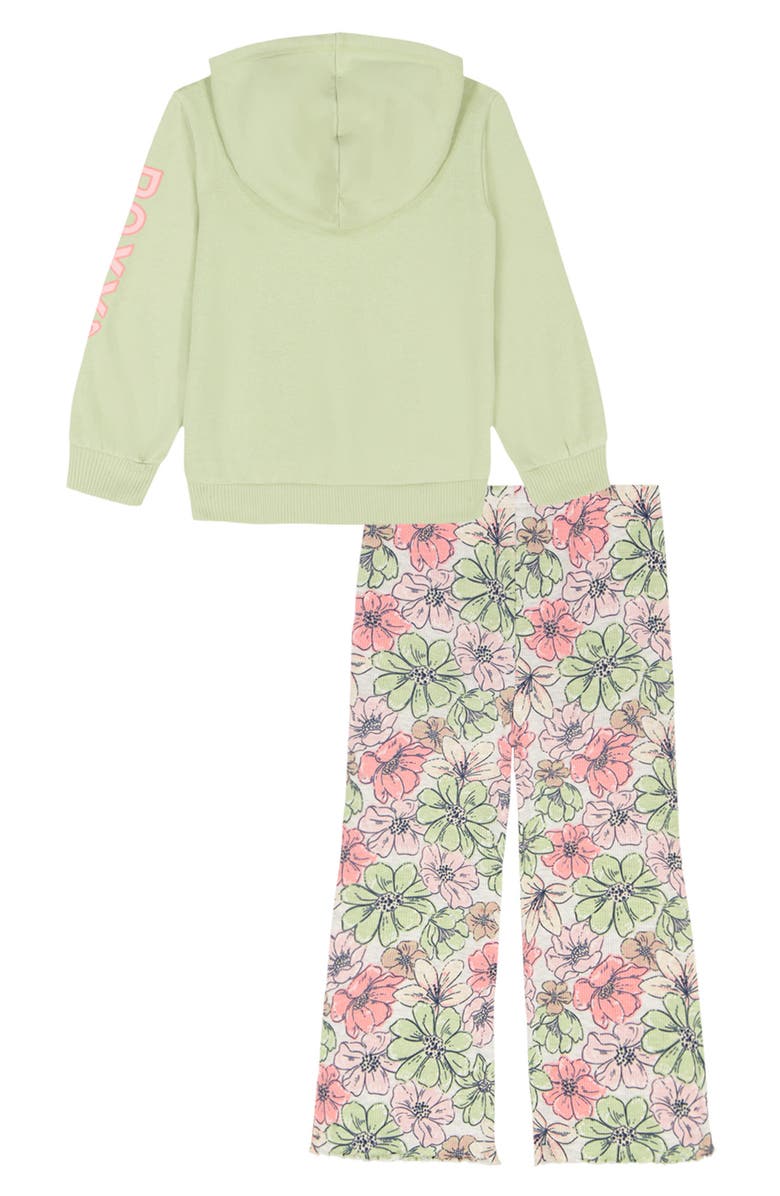 Roxy Kids' Pullover Hoodie & Floral Leggings Set, Alternate, color, Green