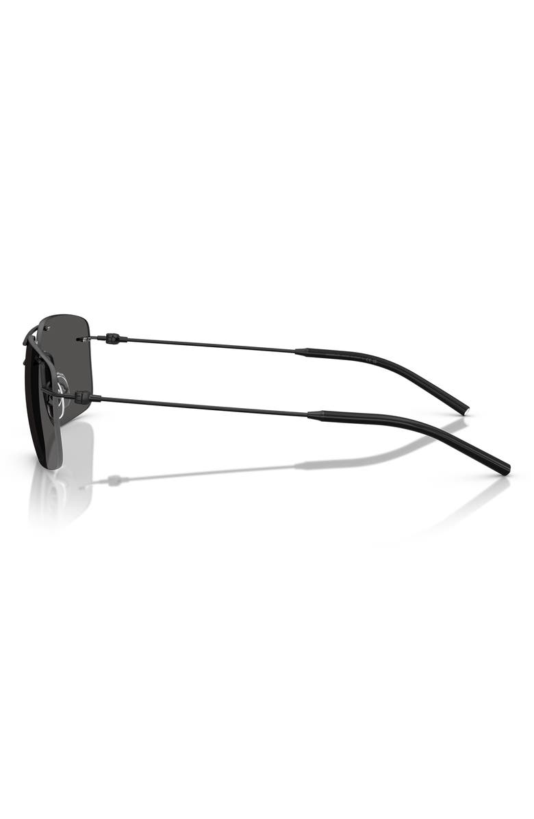 Moncler 56mm Rimless Rectangular Sunglasses, Alternate, color, Matte Black
