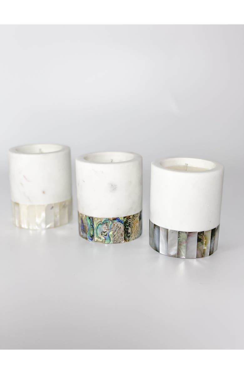 Anaya Grey Mother of Pearl Lavender Candle, Alternate, color, 