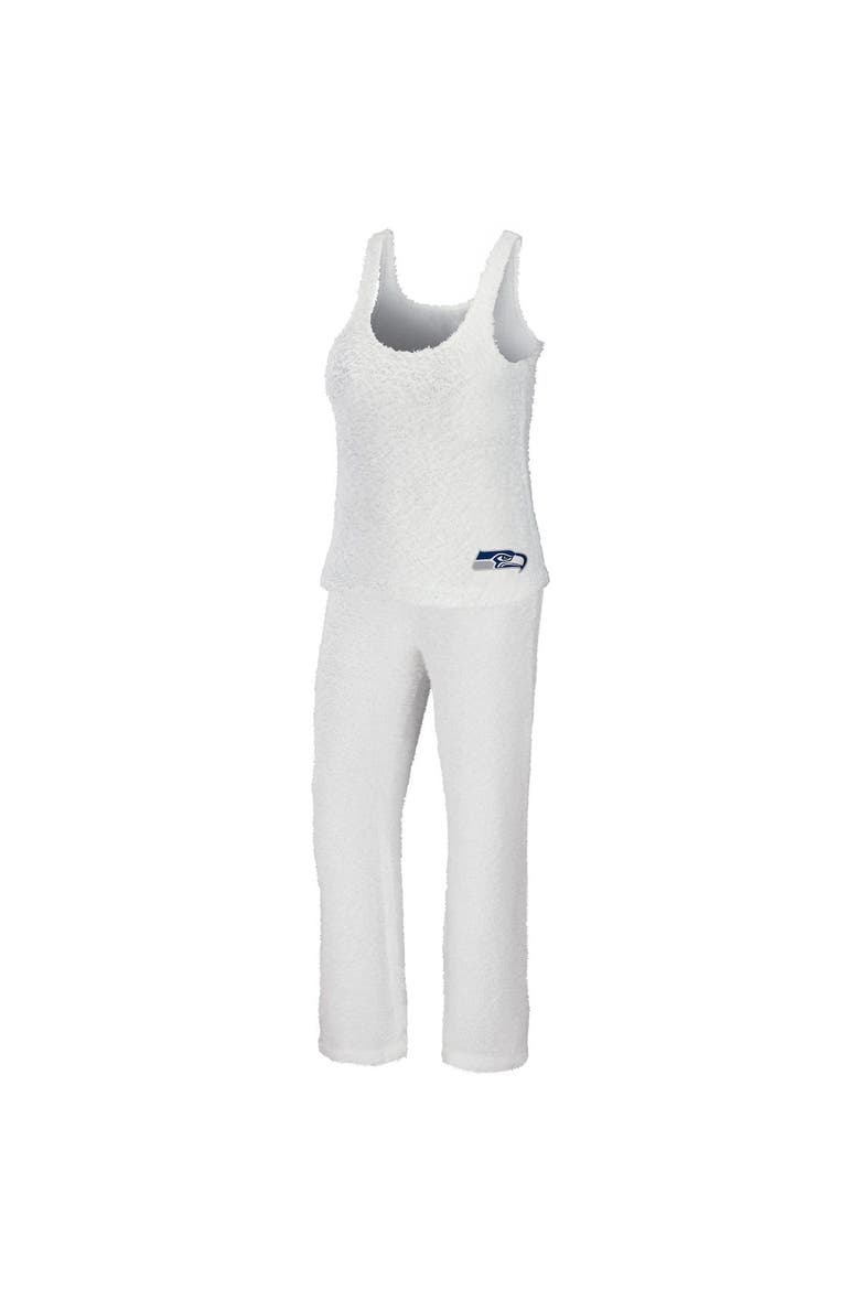 Women's WEAR by Erin Andrews Cream Seattle Seahawks Cozy Scoop Neck Tank Top & Pants Sleep Set, Main, color, Cream