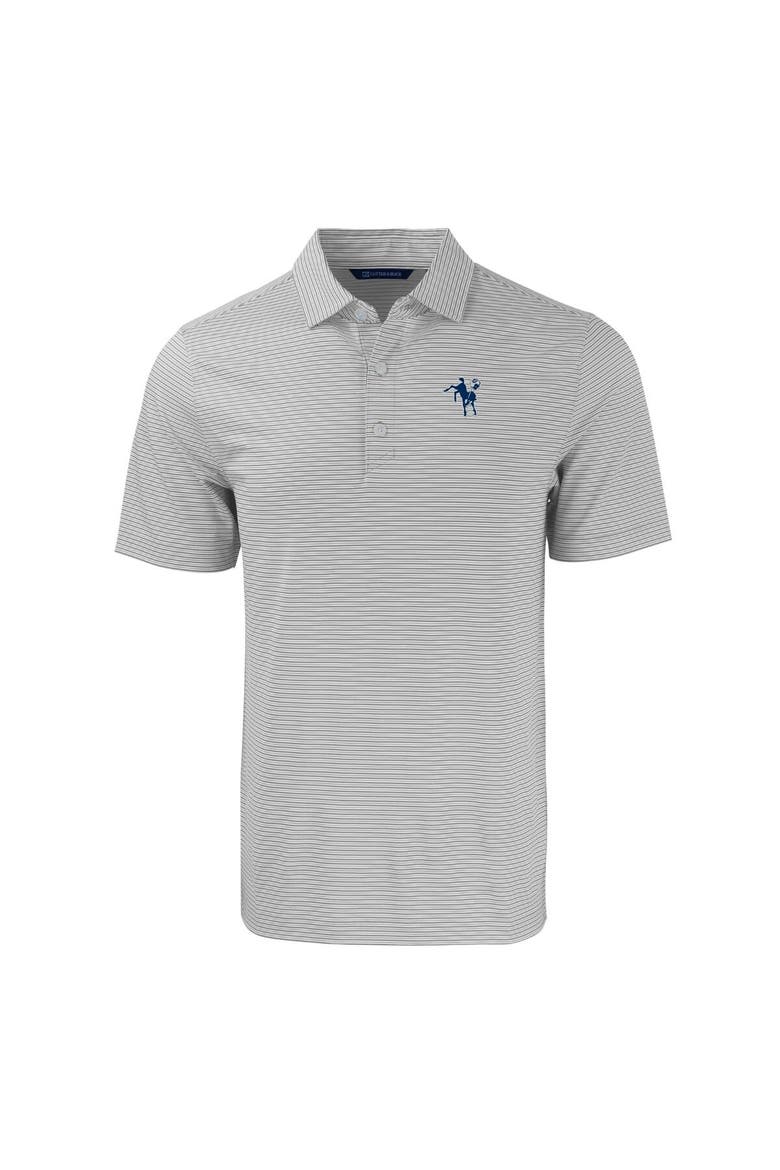 Men's Cutter & Buck  Gray/White Indianapolis Colts Throwback Big & Tall Forge Eco Double Stripe Stretch Recycled Polo, Alternate, color, Gray