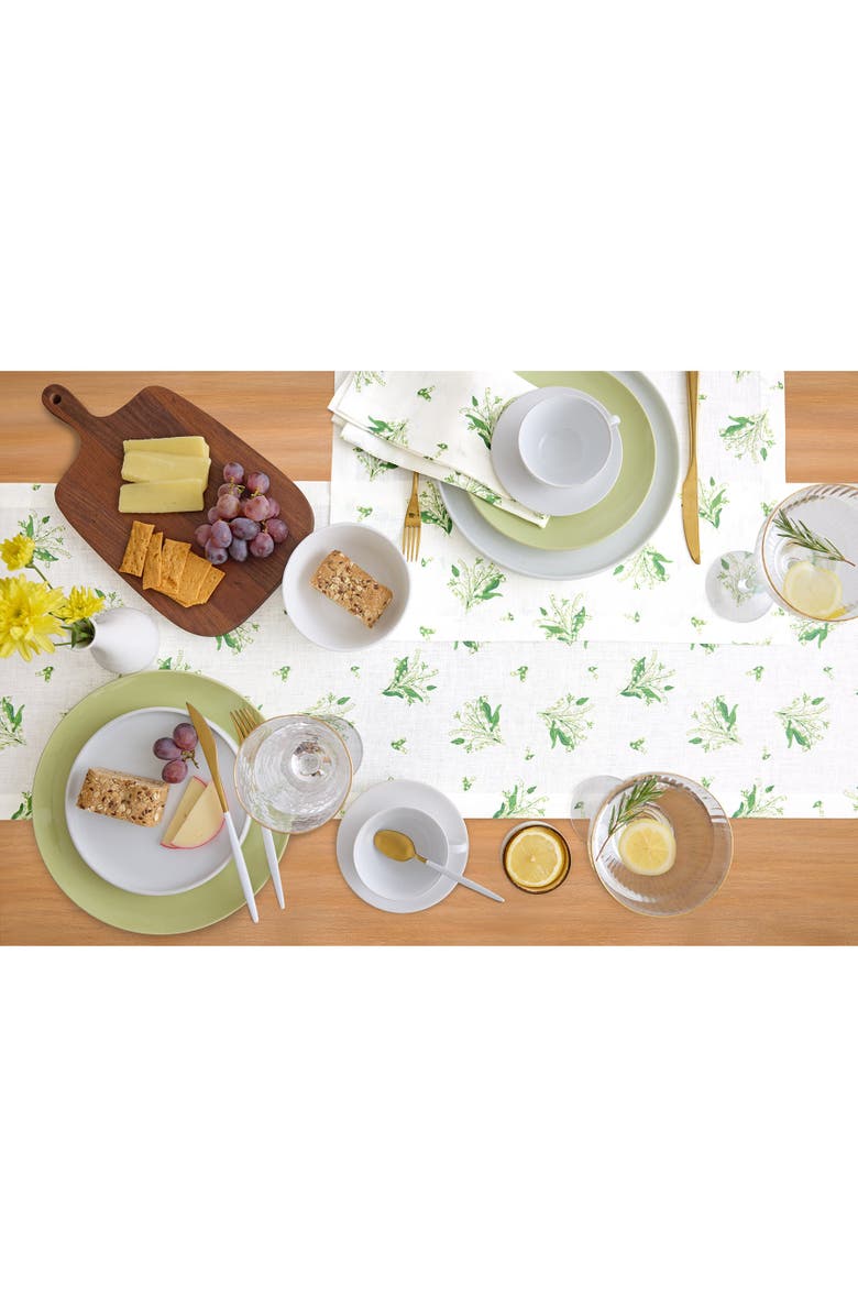 Solino Home Linen Table Runner for Dining Table, Holiday and Everyday Table Decor - Lily of the Valley, Alternate, color,