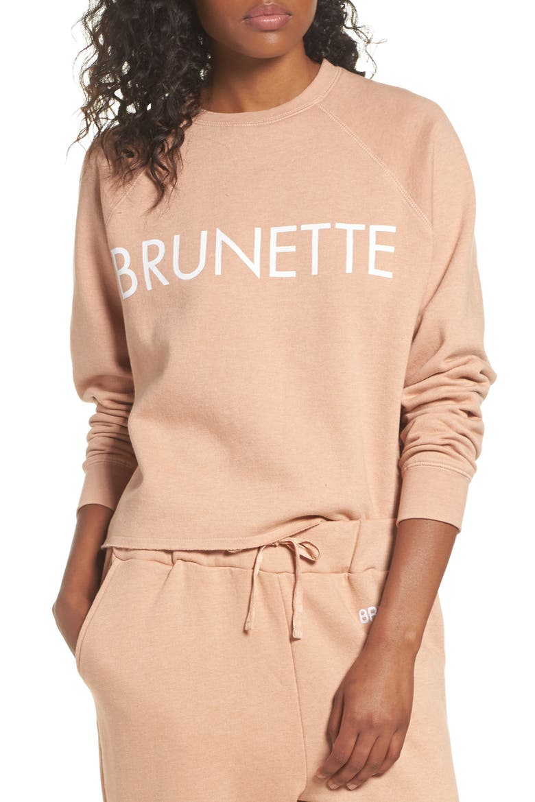 Middle Sister Brunette Sweatshirt, Main, color, ROSE