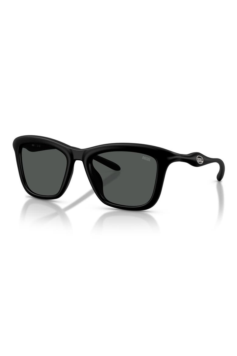 DL3008U 53mm Square Sunglasses, Alternate, color, BLACK MATTE / DARK GREY