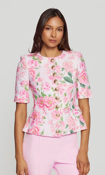 Adriana Floral Linen Jacket