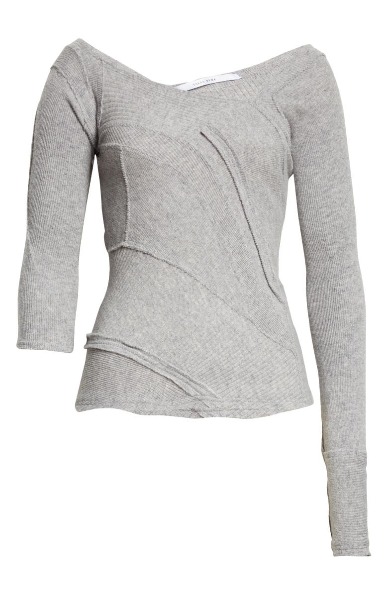 Talia Byre Patched Off the Shoulder Virgin Wool Sweater, Alternate, color, 