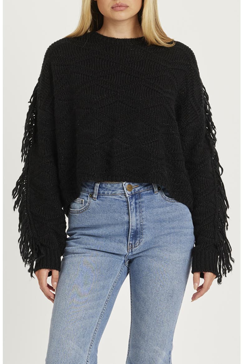 Rodeo Days Crop Sweater, Main, color, BLACK