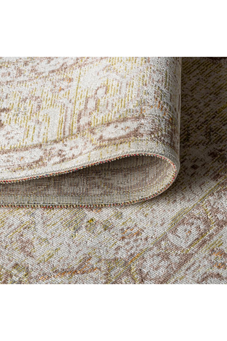 Khilana Floral Medallion Chambray Area Rug, Alternate, color, Ivory