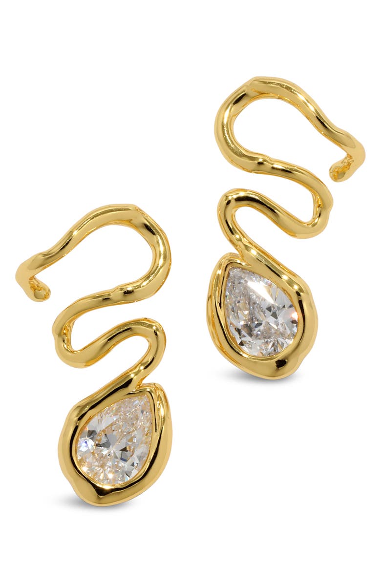 Alexis Bittar Asterales Vine Linear Drop Earrings, Main, color, Gold Stones