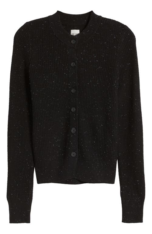 Nic + Zoe Nic+zoe Vital Tweed Waffle Stitch Cardigan In Black Mix
