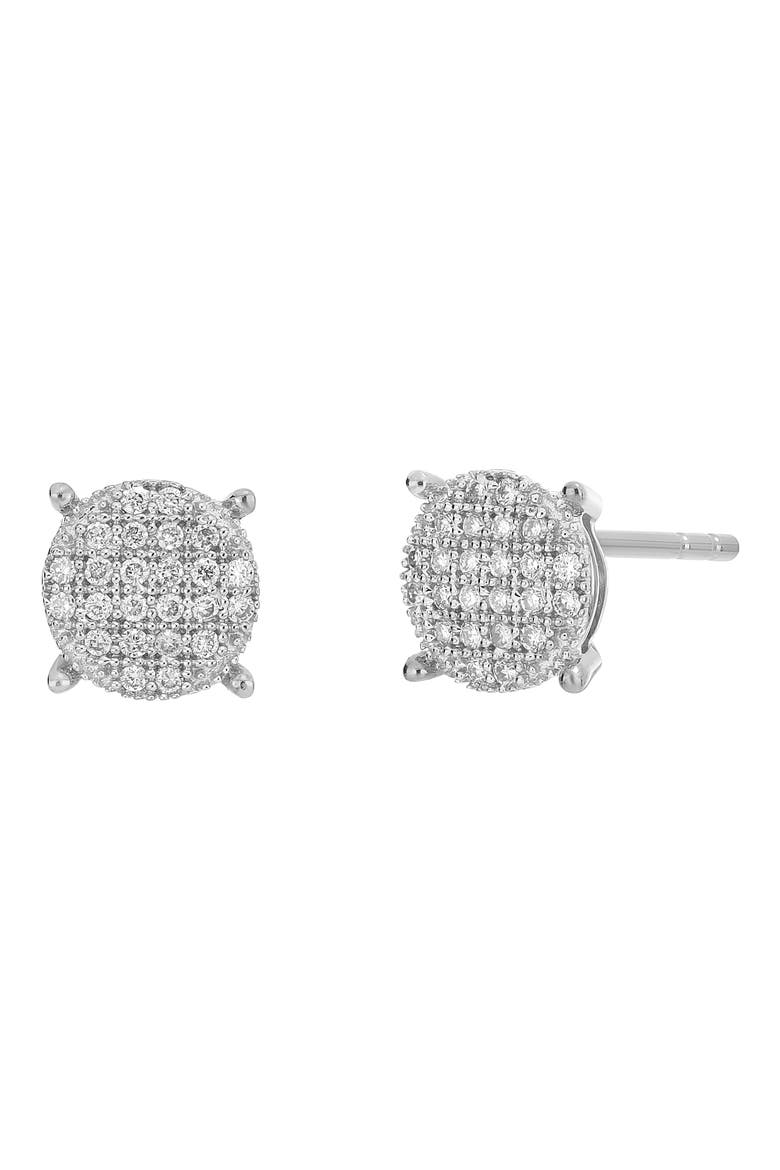 Diamond Circle Stud Earrings - 0.11ct., Main, color, 14K WHITE GOLD