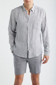 BOSS Liam Regular Fit Linen Button-Up Shirt