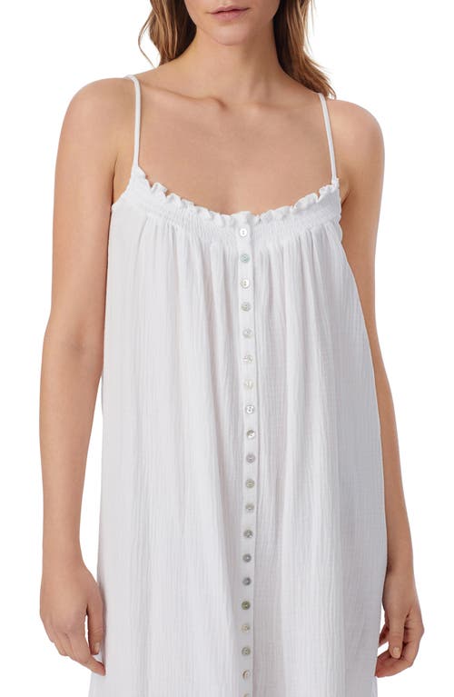 Eileen West Strappy Cotton Gauze Nightgown In White