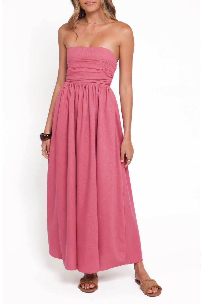Nesta Strapless Maxi Dress, Main, color, PETAL PINK