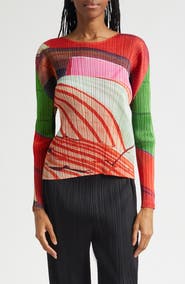 Pleats Please Issey Miyake City Collage Pleated Top