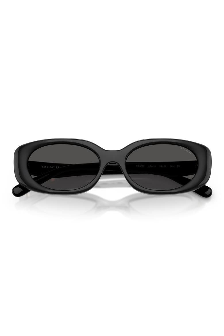 54mm Oval Sunglasses, Alternate, color, BLACK / GREY SOLID