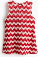 H&M Crochet-look Jacquard Jersey Top