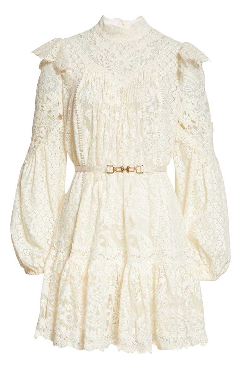 Zimmermann Concert Long Sleeve Textured Lace Minidress, Alternate, color, 