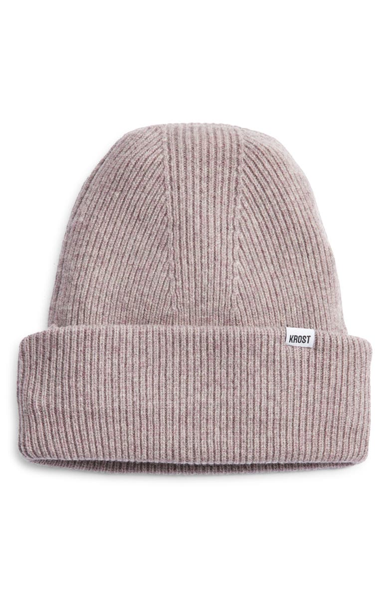 KROST Speckle Wool Beanie, Main, color, Mauve