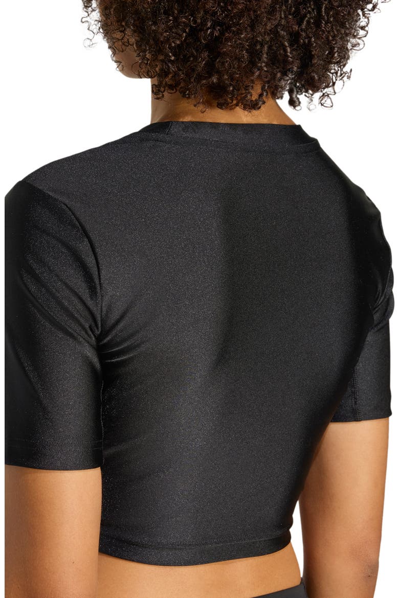 Performance Short Sleeve Crop T-Shirt, Alternate, color, BLACK/