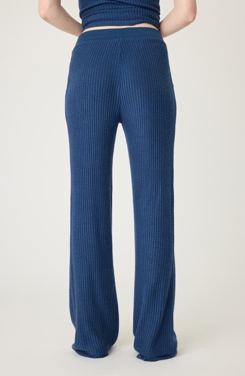 Pj Salvage Morning Waffle Knit Pajama Pants In Blue
